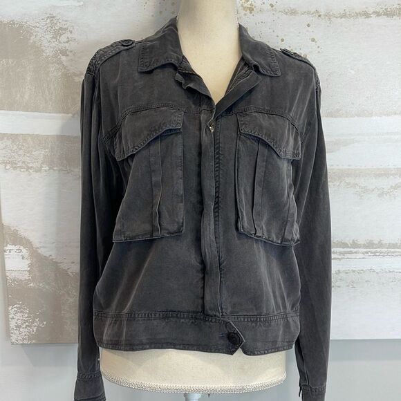 NWT Young Fabulous & Broke Damon Gray Zip Jacket Front Pockets SZ S - Picture 1 of 7